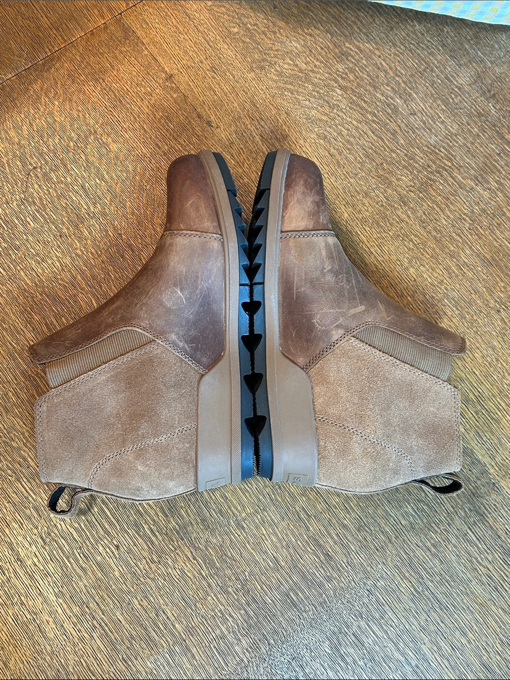 Sorel Evie Pull on Wedge Ankle Boots Women's Size 8 US Brown Leather & Suede - Picture 8 of 15